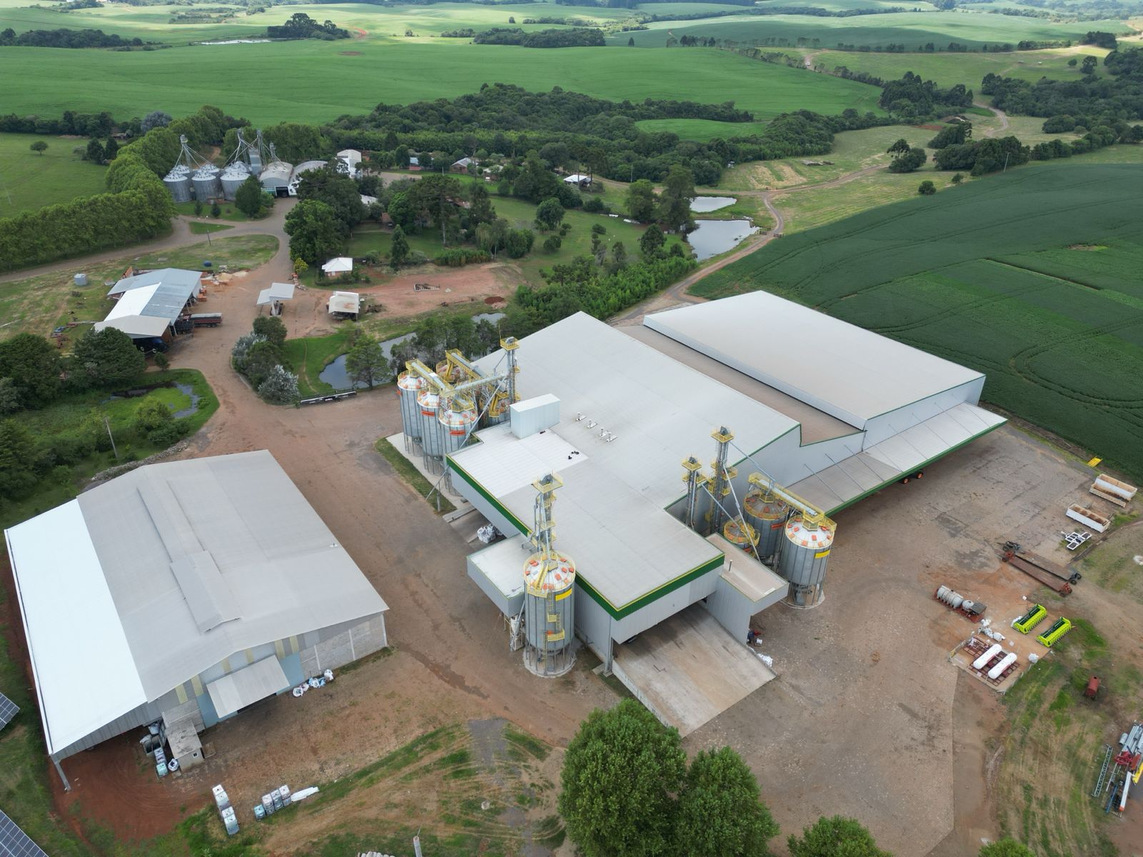 Vista aérea da sede da Fazendo Santo Amaro, em Muitos Capões/RS